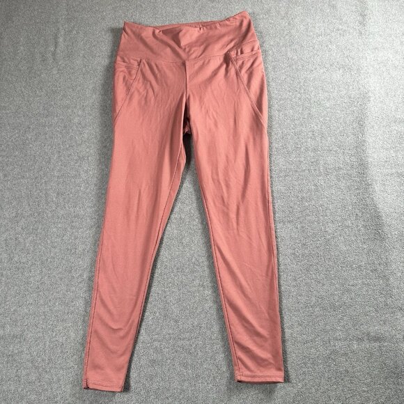 Danskin Pink Rust Coral High Rise Pocket Leggings M Cropped Yoga Pants - Picture 2 of 11